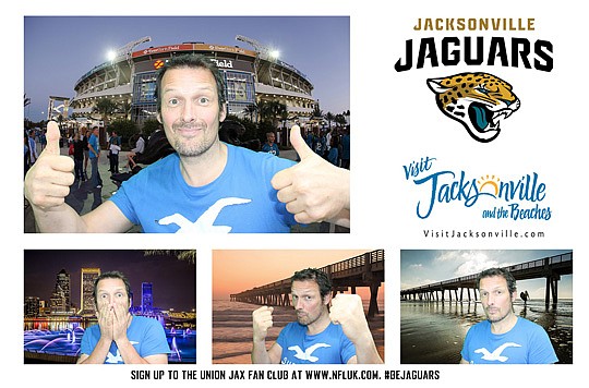 Visit Jacksonville set up a photo booth in the Regents Street Block Party in London where people could get their pictures taken in front of several Jacksonville landmarks.