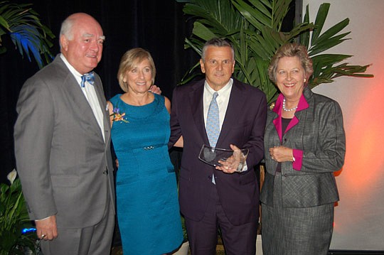 From left, J.F. Bryan IV, Nancy Chartrand, Gary Chartrand and Peggy Bryan. The Chartrands were recognized Tuesday as the 2013 Outstanding Philanthropists by the Association of Fundraising Professionals Florida First Coast Chapter. The Bryans received ...
