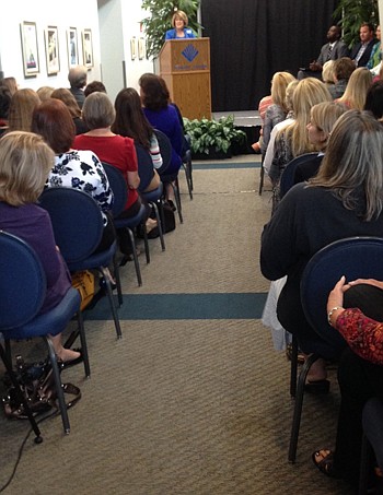 Deborah Gianoulis Heald, president and CEO of the Schultz Center for Teaching and Leadership, announced the creation of EdSpark.
