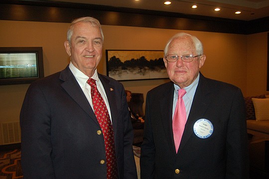 From left, Dr. John Lovejoy and Rotary Club of Jacksonville member David "Dink" Foerster.