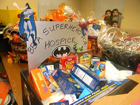 Merrill Lynch donated 120 cheerfully decorated baskets of food to Community Hospice to be distributed to home care and Community PedsCare patients and their families for Thanksgiving. This is the 16th year the company has donated the baskets, a tradit...