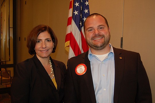 Plum Creek Timber Co. Inc. Manager of Real Estate Allison Megrath was introduced Monday by Rotary Club of Jacksonville member Michael Biagini.