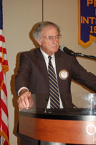 Hank Coxe was the guest speaker Monday at the Rotary Club of Jacksonville.