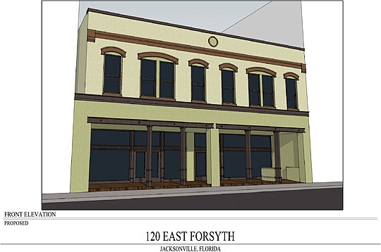 Rendering of the renovation of 120 E. Forsyth St.
