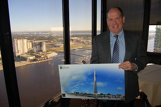 Mark Farrell has a vision to build a 1,000-foot observation tower on the Shipyards property along the Northbank.