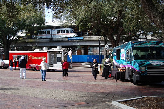 Food trucks are serving lunch every Thursday and Friday in Hemming Plaza.