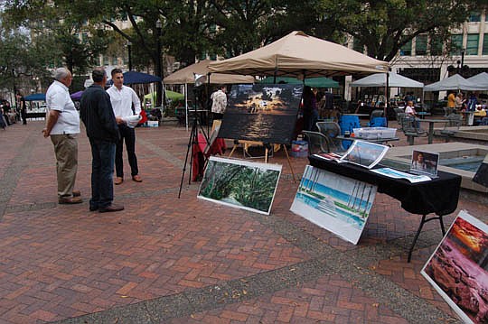In February 2013, winter was an experience for people who lived in places other than Jacksonville, as shown in this image from last year's February First Wednesday Art Walk.