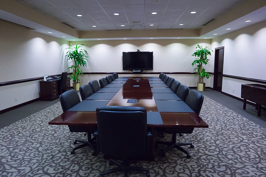 A conference room inside the Federal Reserve Bank of Atlanta Jacksonville Branch building at 800 Water St. Downtown. The building also leases space for a data center, law firm and a payroll office.