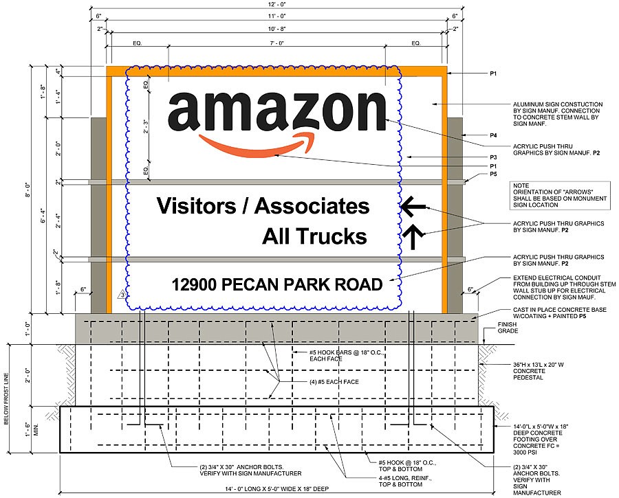 The city approved permits for Amazon.com to post signs on its Pecan Park Road fulfillment center.