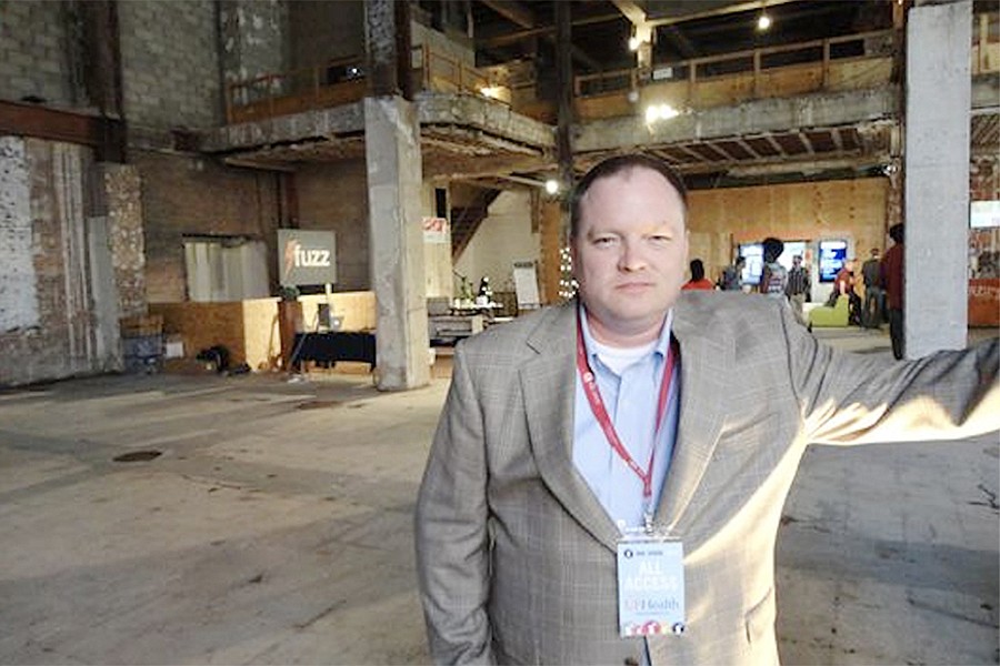 Developer Steve Atkins, president of SouthEast Development Group, inside the Barnett Bank building. Itâ€™s part of a redevelopment project with the Laura Street Trio for a hotel, office space, shops and apartments.