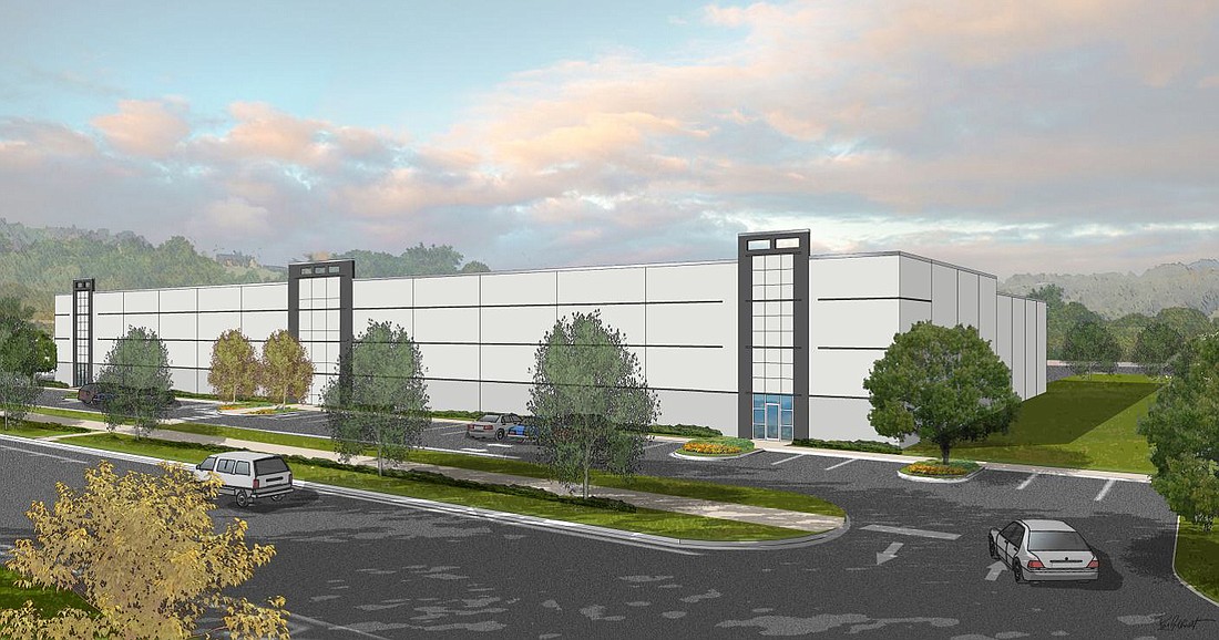 Ecolab Inc. intends to lease the new International 4 building, shown in an artistâ€™s rendering, developed by Jackson-Shaw at Jacksonville International Tradeport.