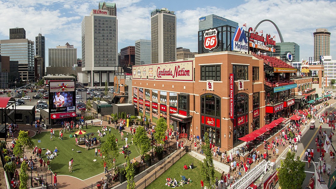 Ballpark Village,  a mixed-use retail, entertainment, office and residential district in St. Louis, Missouri.
