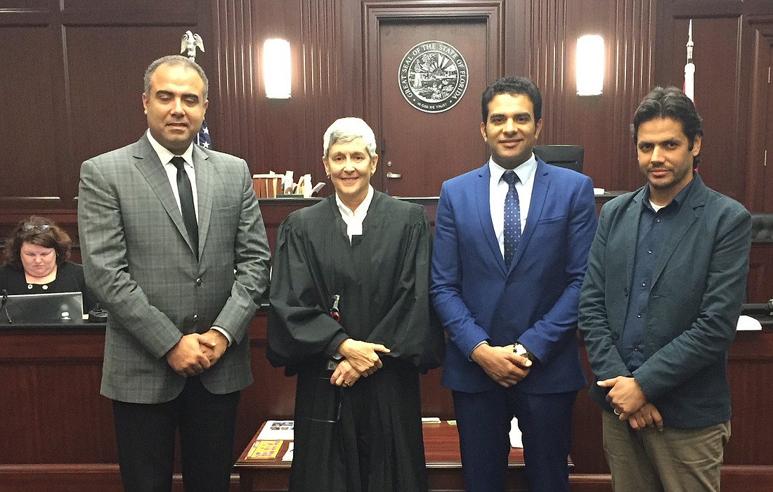 Members of the Egyptian judicial system: Chief of Prosecution Mohammed Badawy; 4th Judicial Circuit Judge Suzanne Bass; State Council for Legal Opinion Judge Jan Izhak; and attorney Nader Etwan with the National Council for Women.