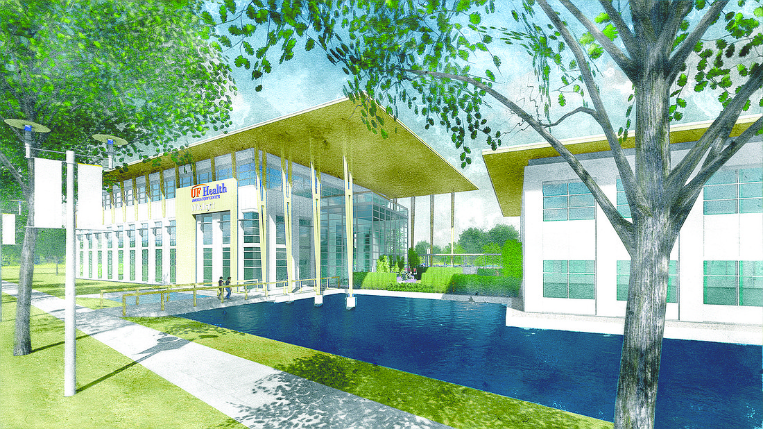 Rendering of UF Healthâ€™s first medical facility in Wildlight. Raydient Places + Properties, the University of Florida and UF Health are in the planning phases of the multiyear project.