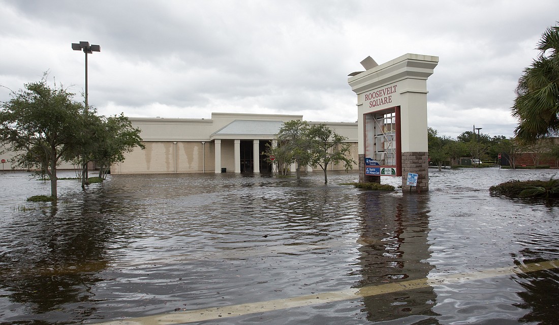 Flooding from Hurricane Irma engulfs the Roosevelt Square shopping center at 4495 Roosevelt Blvd. (City of Jacksonville photo)