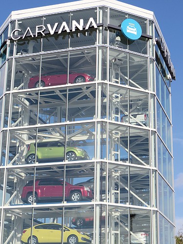 Carvana opens its eight-level car-vending machine Wednesday in South Jacksonville to dispense purchases made by online buyers.