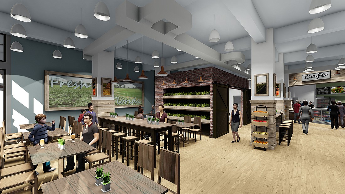 A rendering of the ground-floor cafÃ© that FSCJ will operate at 20 W. Adams St.