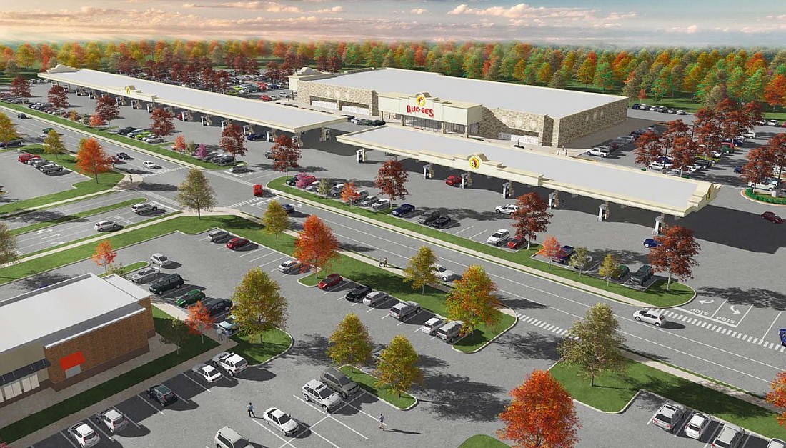 An artist&#39;s rendering of the Buc-ee&#39;s planned for Denton, Texas.