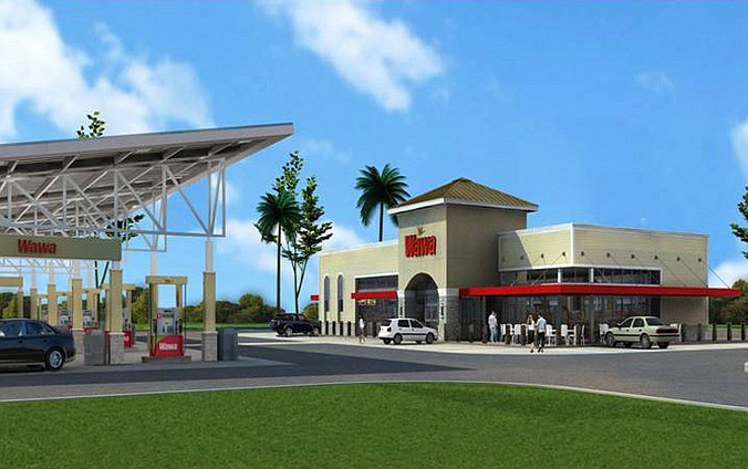 Wawa Inc. filed plans for site at U.S. 1 and St. Augustine Drive South in St. Johns County. The rendering depicts Wawaâ€™s Florida design.