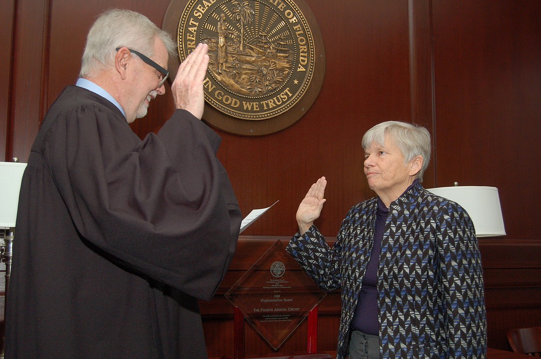 Fourth Judicial Circuit Chief Judge Mark Mahon administered the oath of office Wednesday morning to Duval County Judge Meredith Charbula.