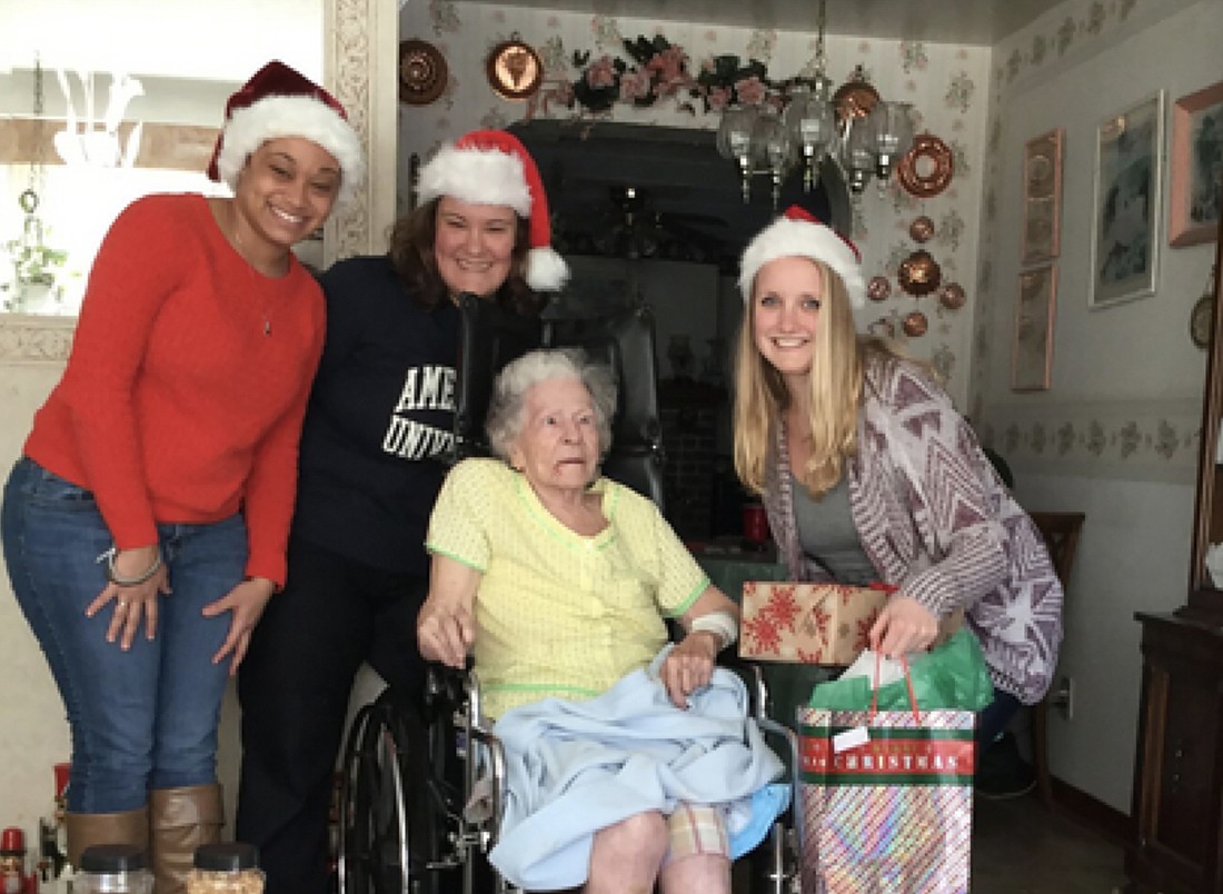 Senior Holiday Project Chair Kimberly Jones, Cyndy Trimmer and Katie Lob teamed up to spread holiday cheer.