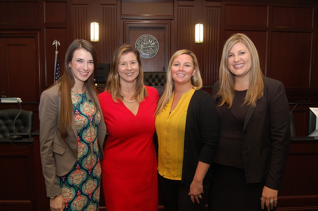From left, Assistant Public Defender Rachel Cohen, Duval County Magistrate Brooke Brady, state Department of Juvenile Justice Probation Officer Supervisor Rachel Hillegass and Assistant State Attorney Johnna Lessard.