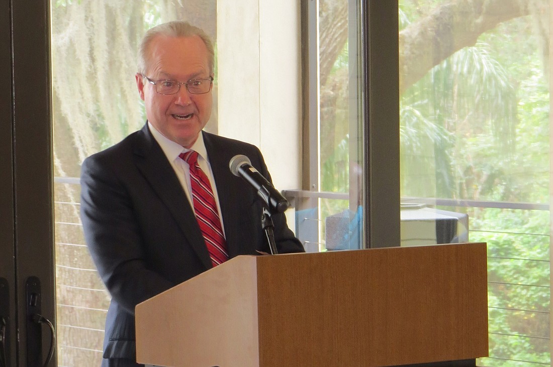Raytheon President and CEO Tom Kennedy spoke to the Davis Leadership Forum at Jacksonville University on the business of cybersecurity.