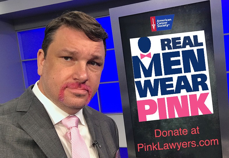 Attorney John Phillips raised more than $20,000 for the American Cancer Societyâ€™s â€œReal Men Wear Pinkâ€ campaign.