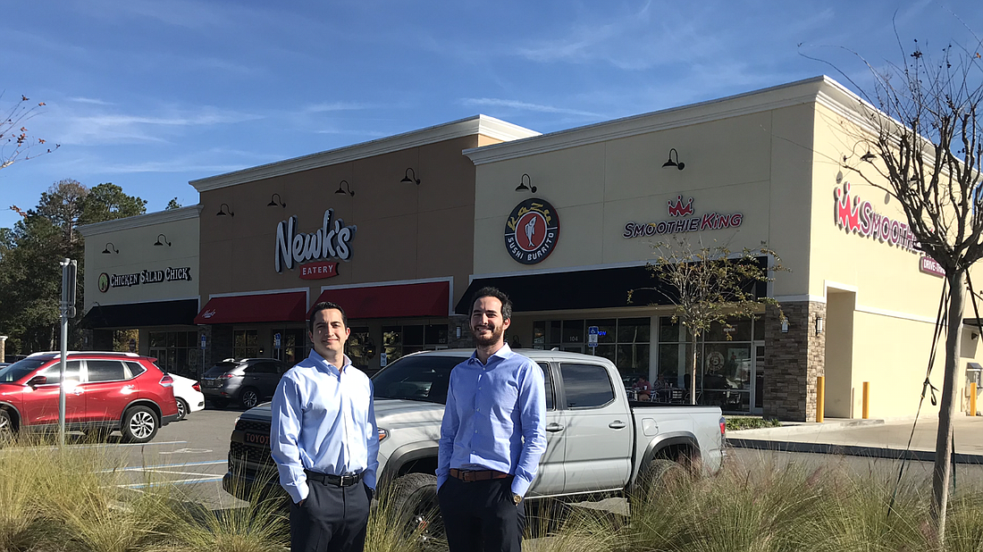 Brothers Paul (left) and Louis Sleiman developed their first shopping center last year in the Southpoint area. It was fully leased when they sold it this week.