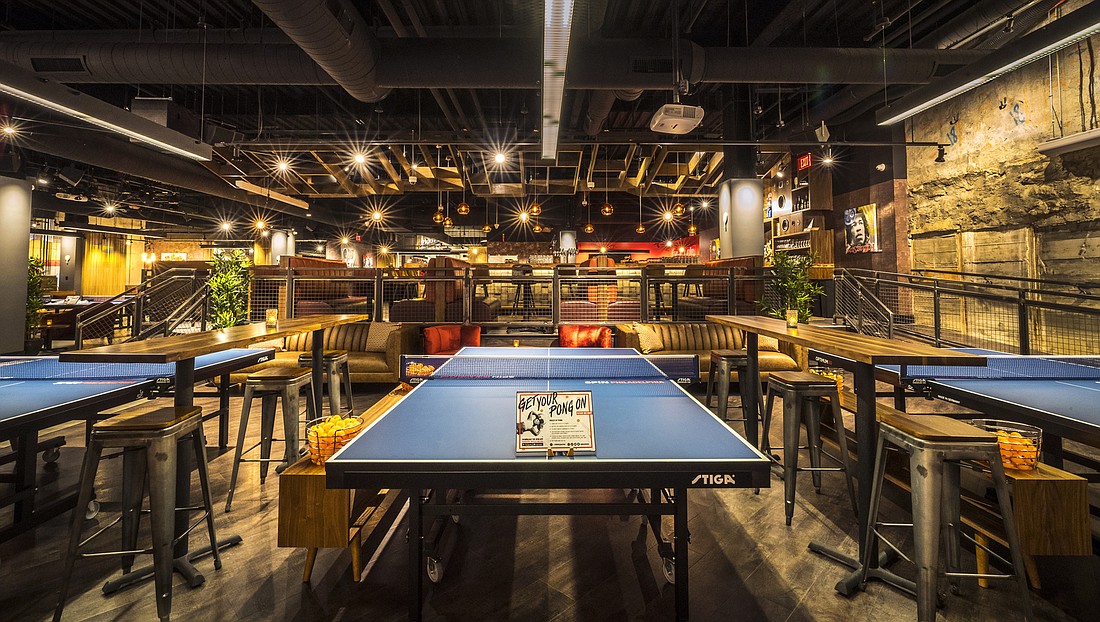The SPiN pingpong club in Philadelphia. SPiN  was co-founded by actress Susan Sarandon in 2009 and also has locations in New York, Chicago, San Francisco, Toronto, Seattle, Austin, Texas, and Los Angeles.