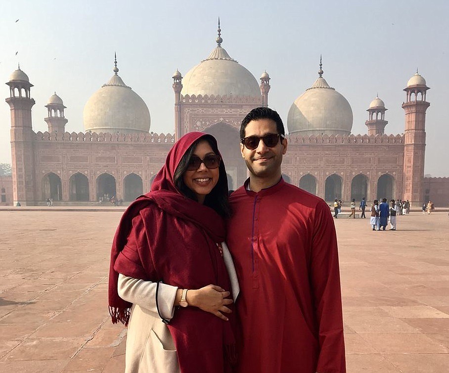 Asghar Syed and his wife, Sabeen, at the Badshahi Mosque in Lahore, Pakistan. He is a shareholder at Smith Hulsey & Busey, and has a history of public service, with a commitment to the Muslim-American community.