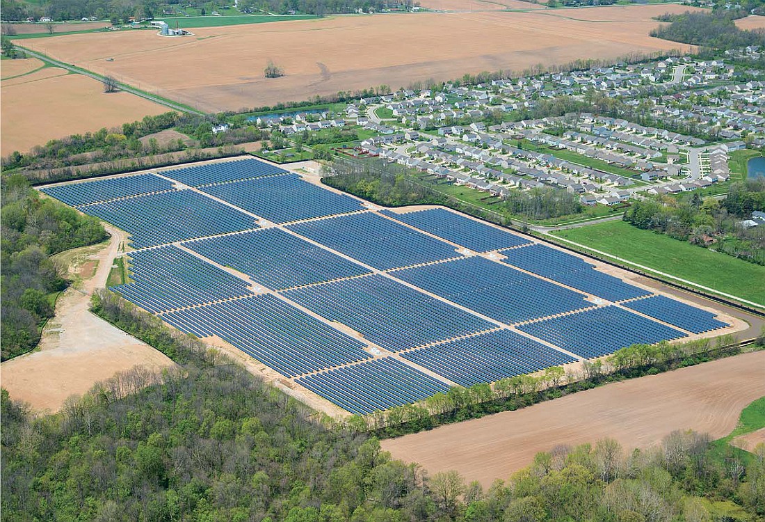 This solar farm in Marion County, Indiana, uses panels from JinkoSolar. The facility generates enough power to supply 7,500 homes.