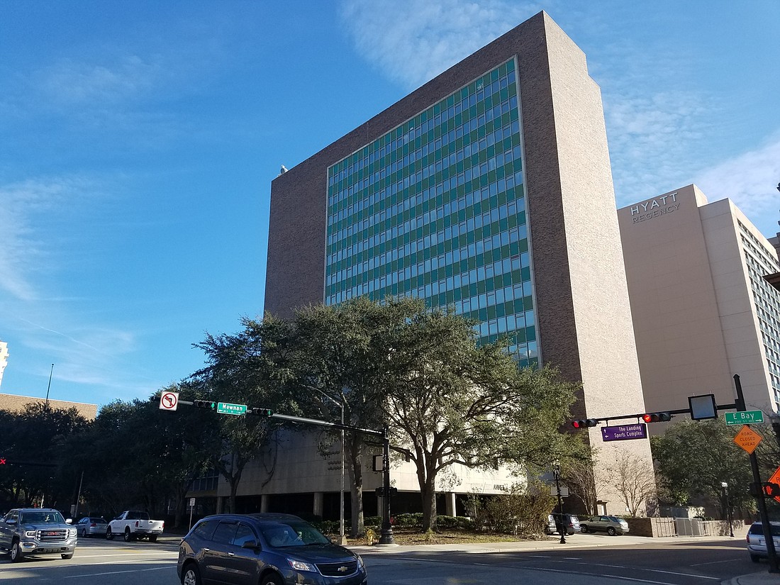 The former City Hall Annex on East Bay Street next to the the Downtown Hyatt Regency Jacksonville Riverfront could become part of the site of a new city convention center.