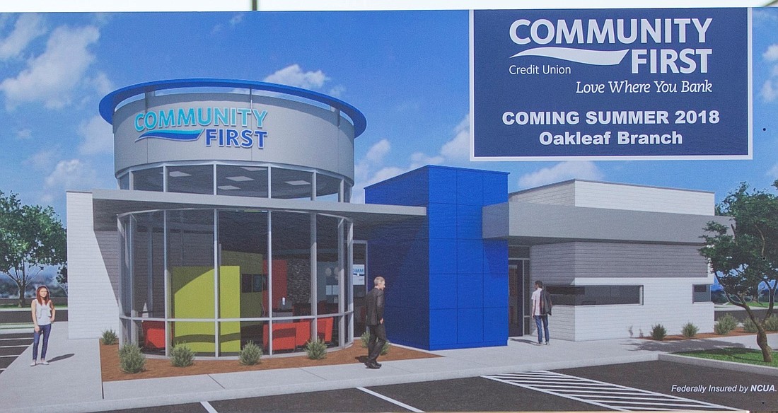 Special to the Daily Record A rendering of the Community First Credit Union under construction in OakLeaf Plantation.