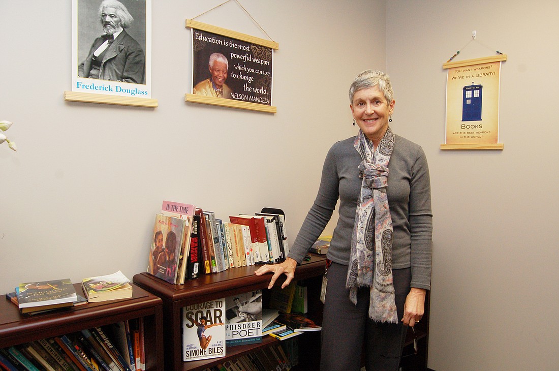 Circuit Judge Suzanne Bass set up a small library adjacent to her courtroom at the Duval County Courthouse. Bass encourages children who appear in her court to take a book home. In some cases, itâ€™s part of their sentence.