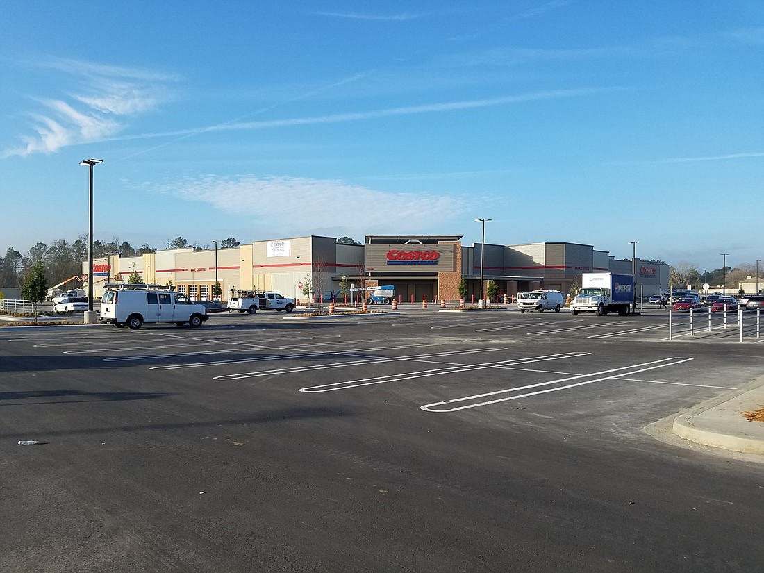The Parramore Road Costco is surrounded by parking lots and features a gas station. Plans filed in 2016 showed 655 parking spaces.
