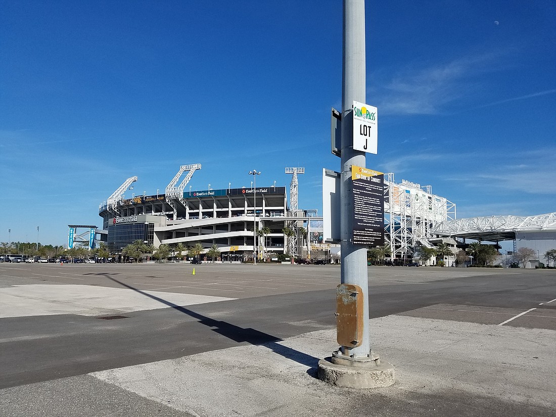 Jacksonville Jaguars President Mark Lamping said the idea to develop an entertainment complex where Lot J sits next to EverBank Field came from assisting the city with the submission it made to Amazon.com.