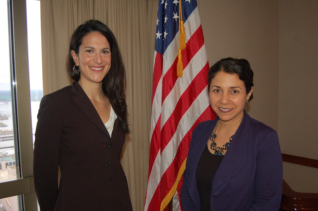 Executive Office of the Governor Deputy General Counsel Meredith Sasso, left, and attorney Michelle Bedoya Barnett.