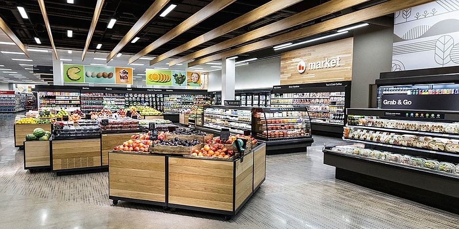 The remodeled food and beverage department at a reimagined Target store in Minneapolis.