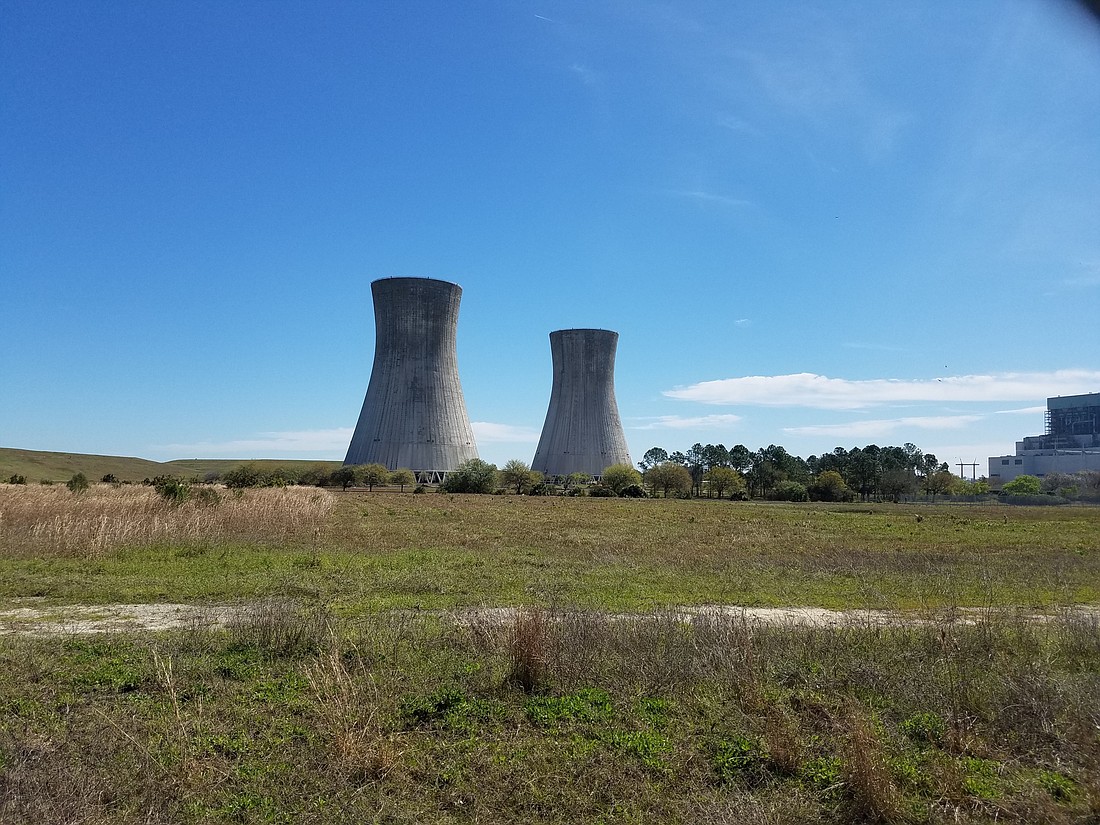 The cooling towers at the St. Johns River Power Park as seen from along New Berlin Road in North Jacksonville.