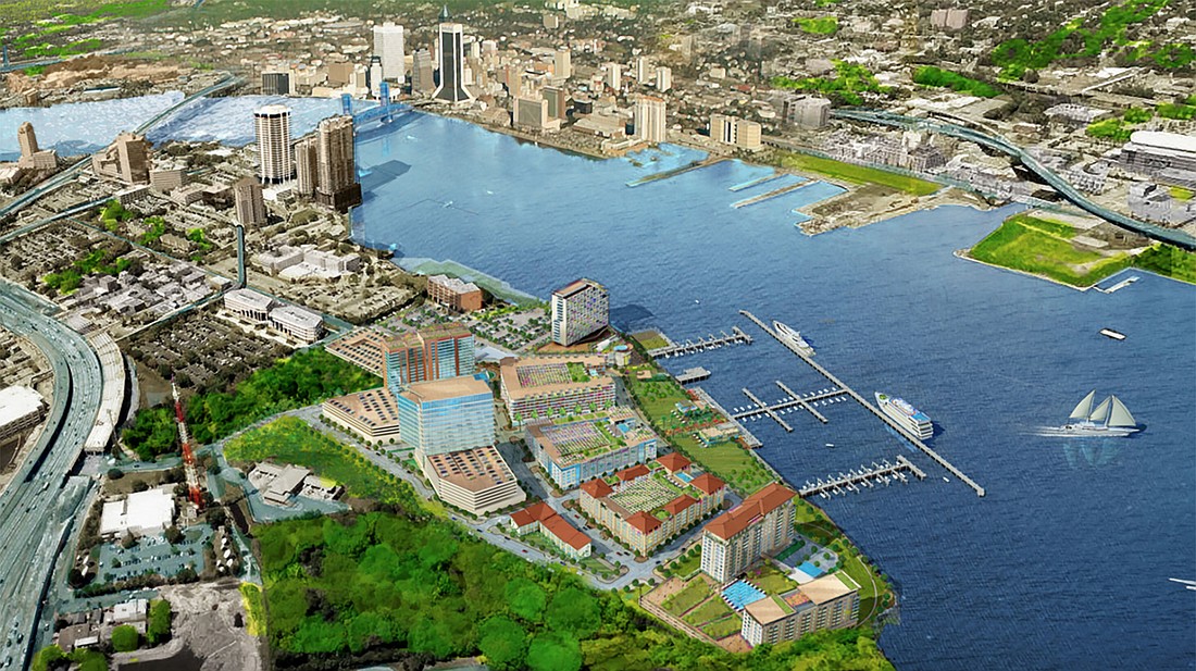 The District is planned on the Southbank at the site of the former JEA Southside Generating Station. The mixed-use development would have residential, office and commercial space along with parks, restaurants and a marina.