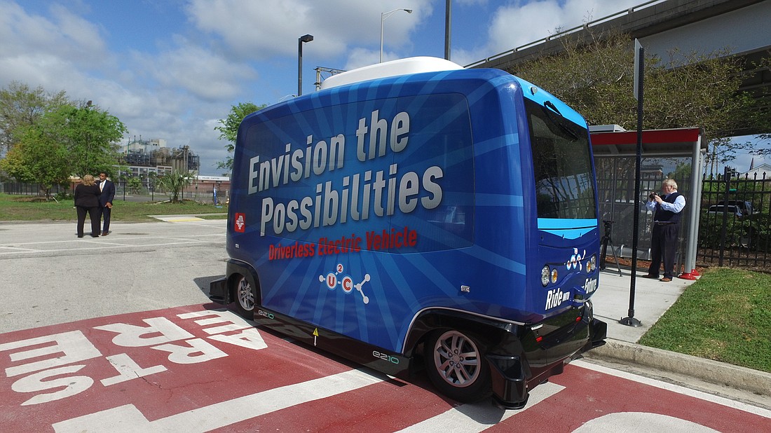 Jacksonville Transportation Authorityâ€™s new autonomous vehicle, the EasyMile Gen-2, debuted Tuesday at the JTAâ€™s Ultimate Urban Circulator AV Test & Learn Track near Gator Bowl Boulevard.