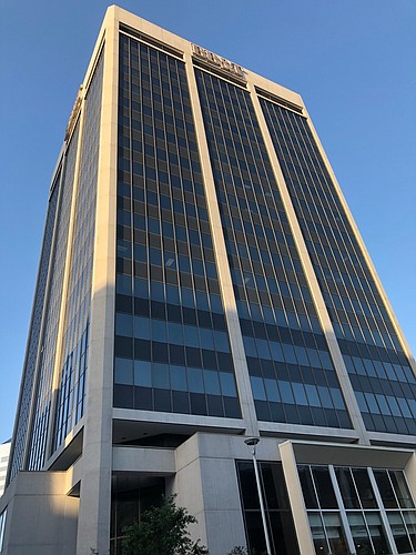 BB&T Tower at 200 W. Forsyth St. The building was acquired by a group of lenders in 2016 after no one bid on the property in a foreclosure auction.