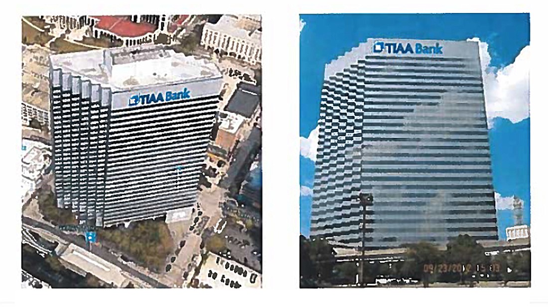 The city approved six permits for TIAA Bank signs to go up at 301 W. Bay St.