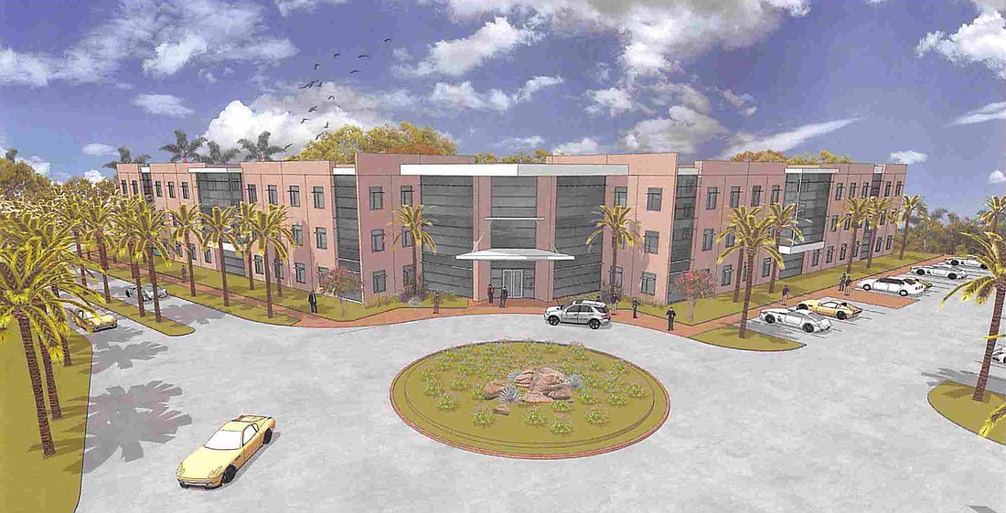  A draft rendering of the proposed Jacksonville University academic health center at 3412 University Blvd. N. is included in an application to the city to modify the site.