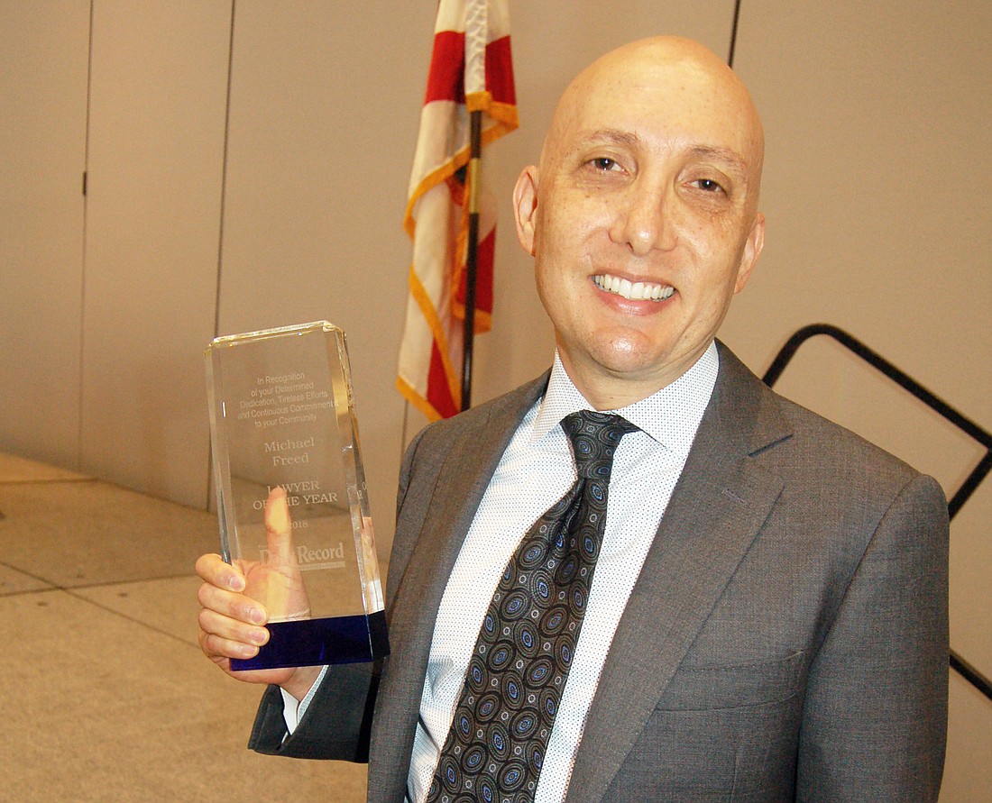 Gunster shareholder Michael Freed is the 2018 Daily Record Lawyer of the Year. In June he ran 157 miles from Tallahassee to the Duval County Courthouse to raise money for Jacksonville Legal Aid.