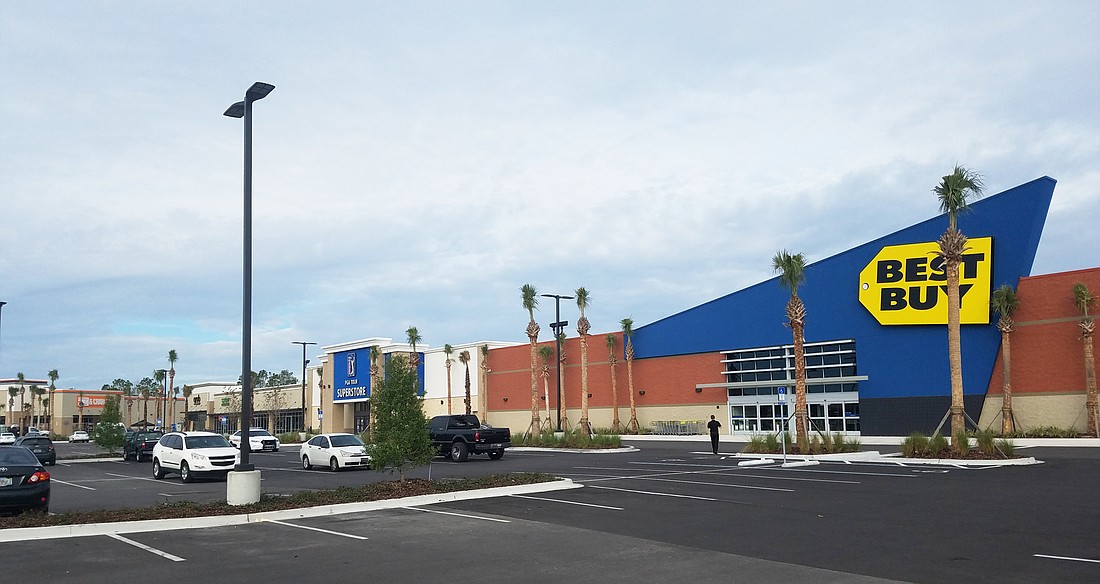 The Strand, across from St. Johns Town Center, is anchored by stores that include PGA Tour Superstore, 2nd & Charles, Best Buy and Hobby Lobby along with restaurants.