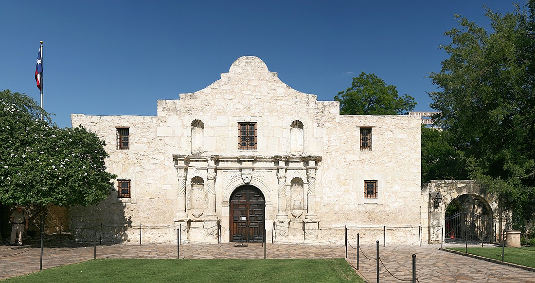 The Alamo Mission in San Antonio was the site of the Battle of the Alamo in 1836.