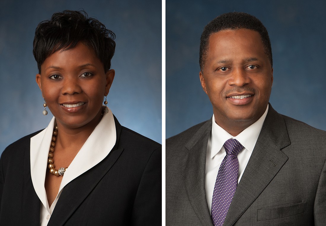 Jacksonville City Council members Katrina Brown and Reginald Brown