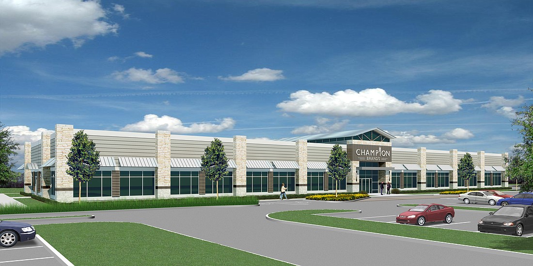 Champion Brands Inc. is developing a new headquarters building for its more than 300-employee office-distribution center in south Jacksonville.